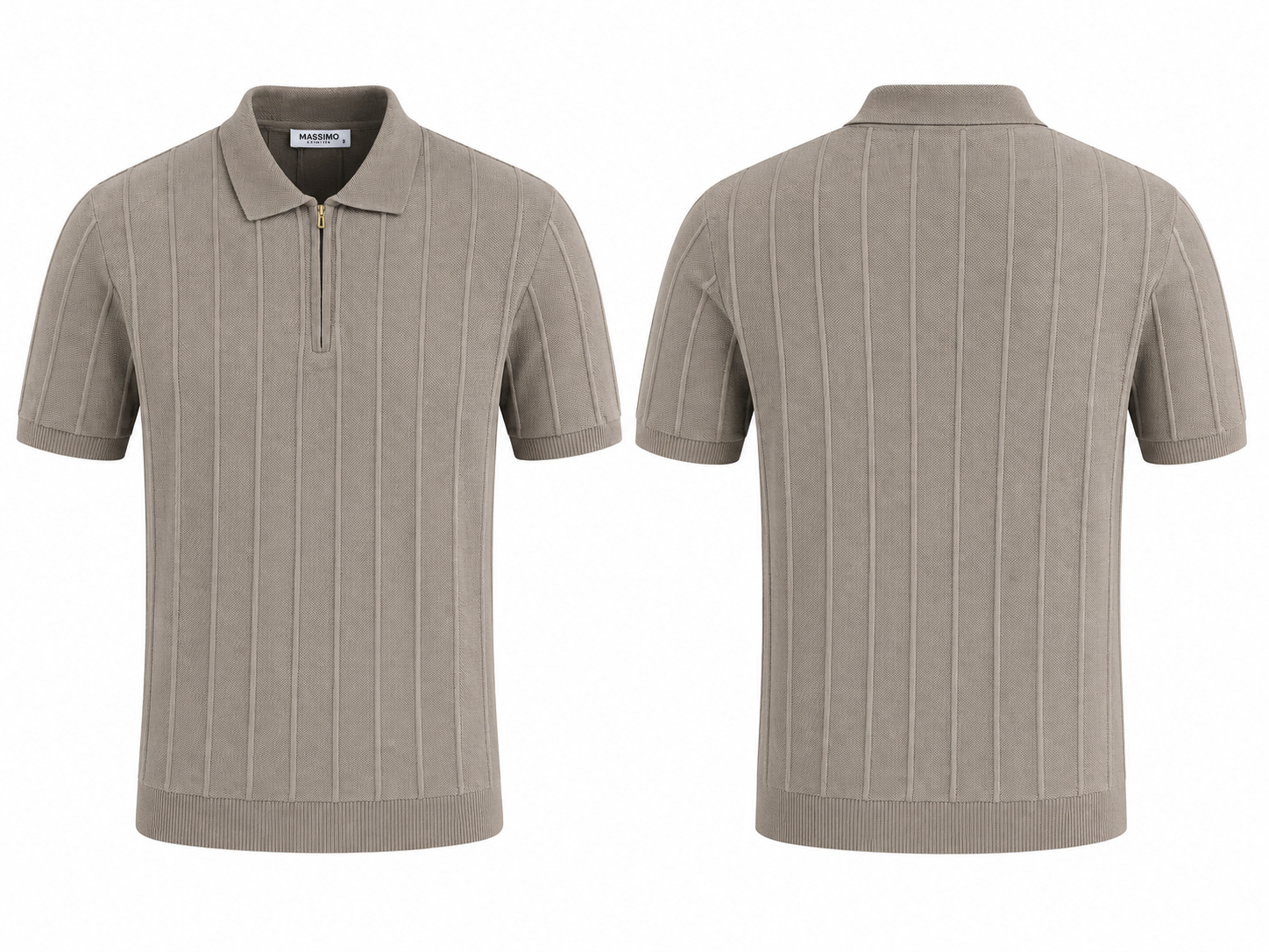 Polo Maille Motif Ondulé Coupe Premium