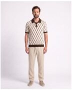 Polo Homme Motif Géométrique Premium