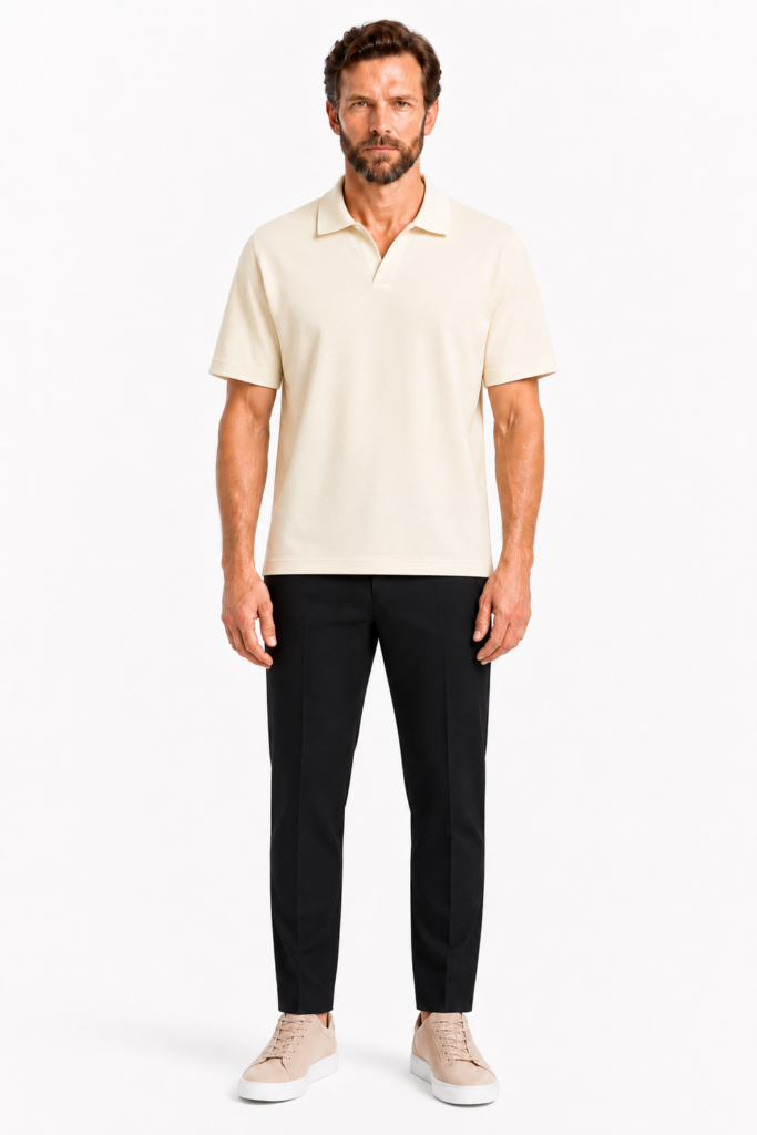 Polo Homme Col Ouvert – Coupe Décontractée