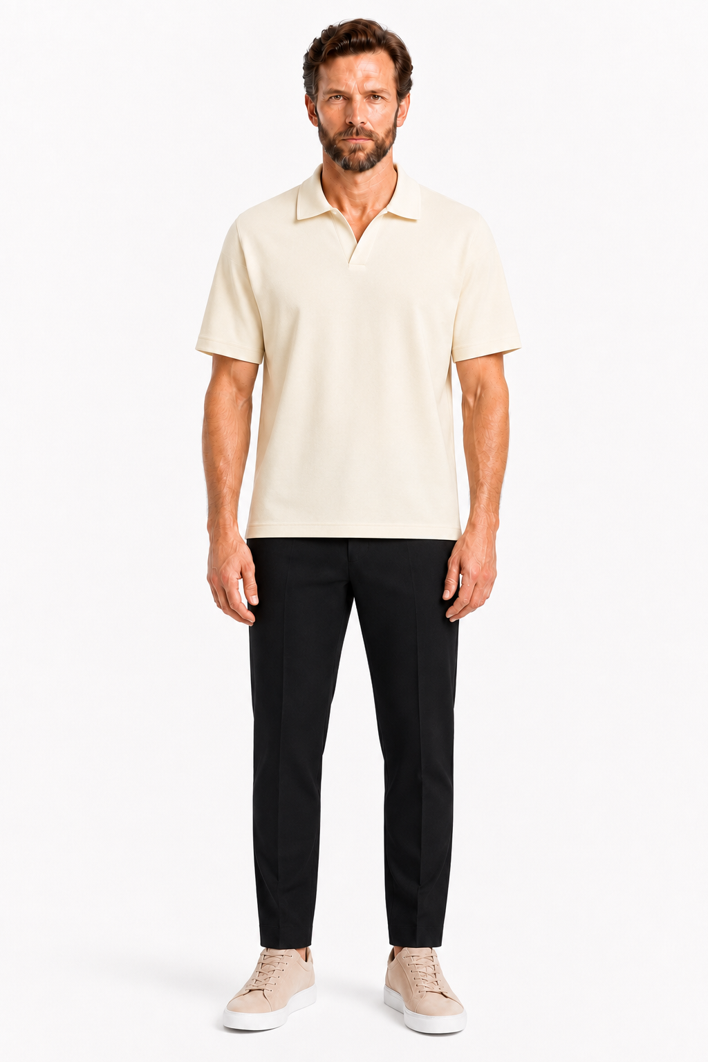 Polo Homme Col Ouvert – Coupe Décontractée