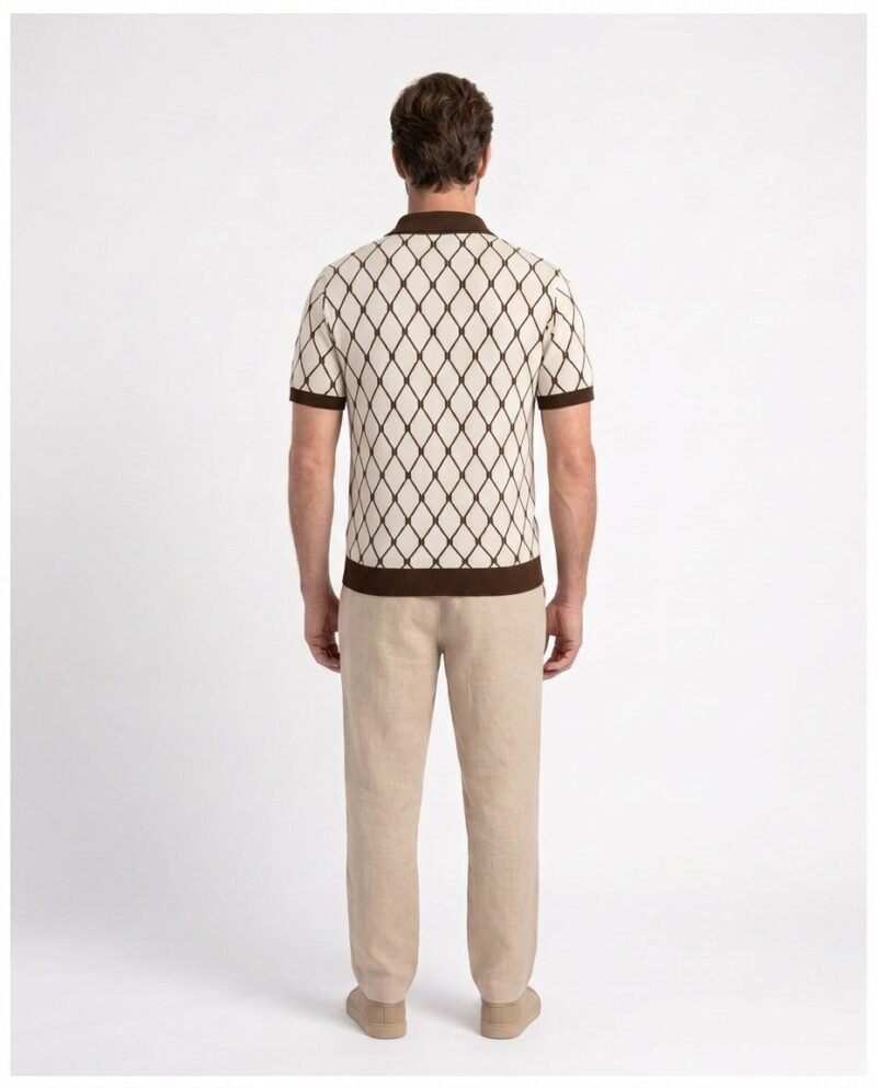 Polo Homme Motif Géométrique Premium
