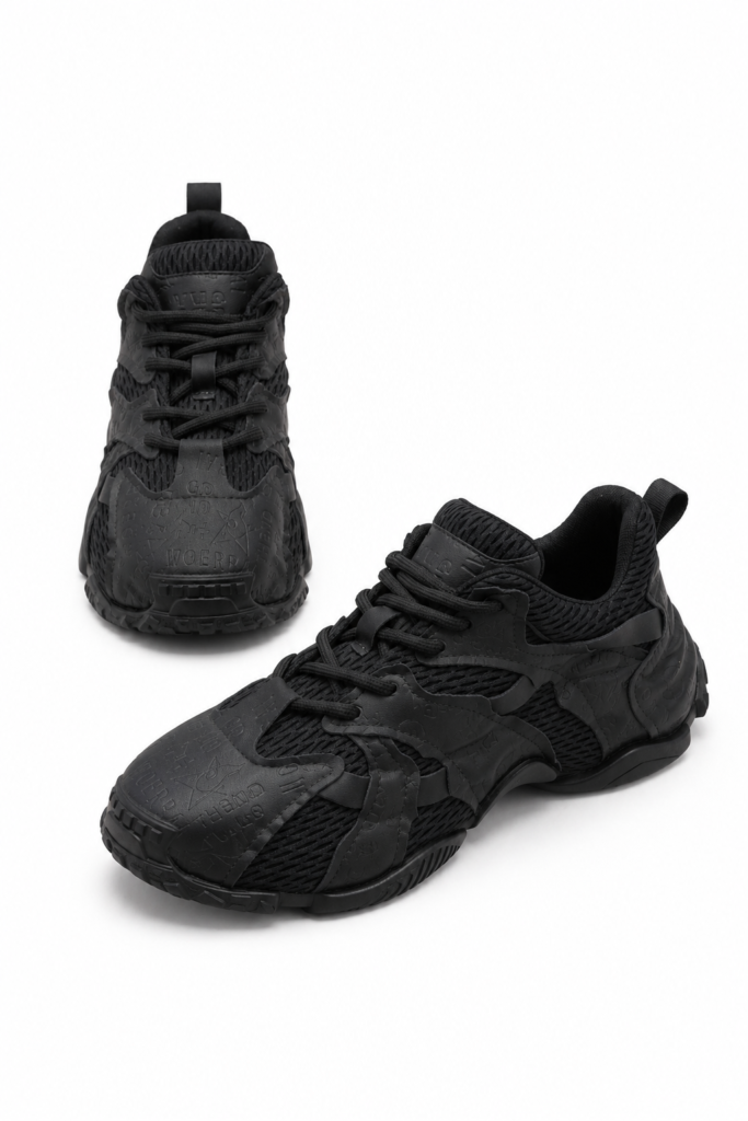 Sneakers Homme en Mesh Texturé – Noir ou Écru