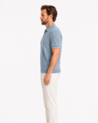 Polo Homme Bleu Brume à Liserés Blancs