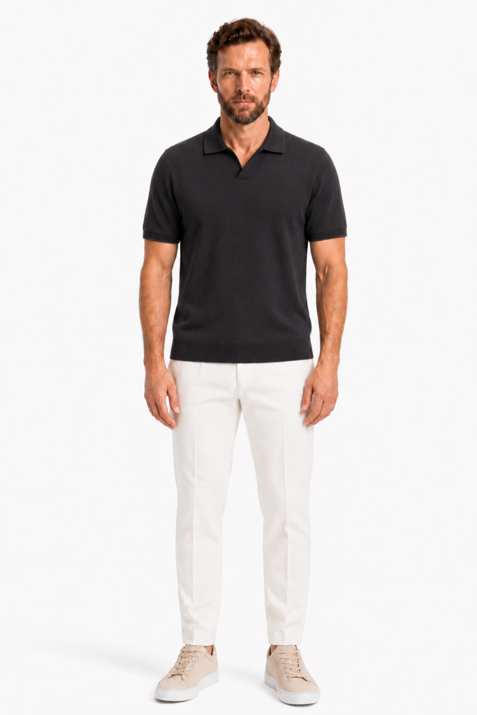 Polo Homme Col Ouvert – Coupe Décontractée