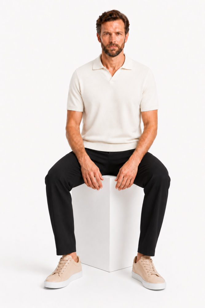 Polo Homme Col Ouvert – Coupe Décontractée
