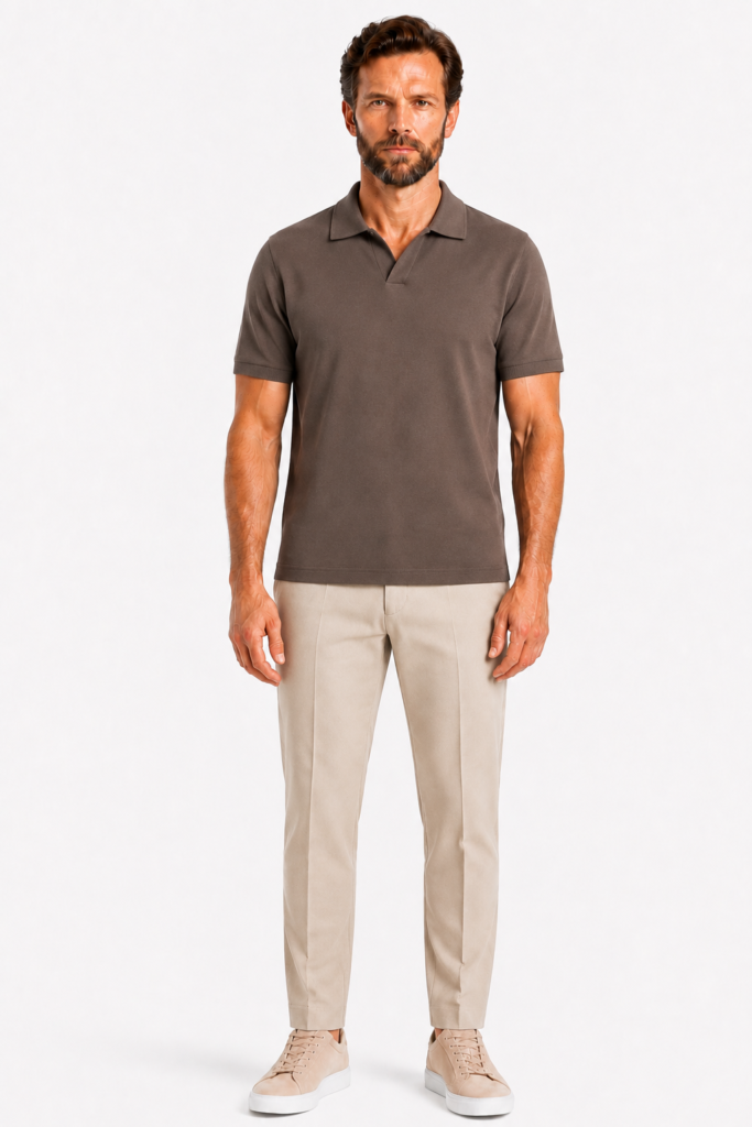 Polo Homme Col Ouvert – Coupe Décontractée
