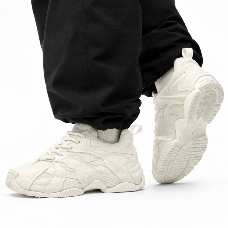 Sneakers Homme en Mesh Texturé – Noir ou Écru
