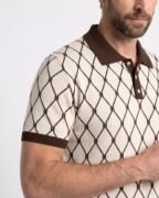 Polo Homme Motif Géométrique Premium